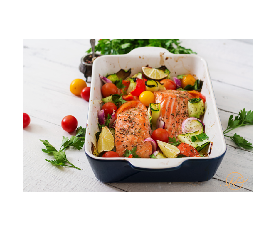 Baked Salmon and Rainbow Veggies – Katrina Froome Naturopathy